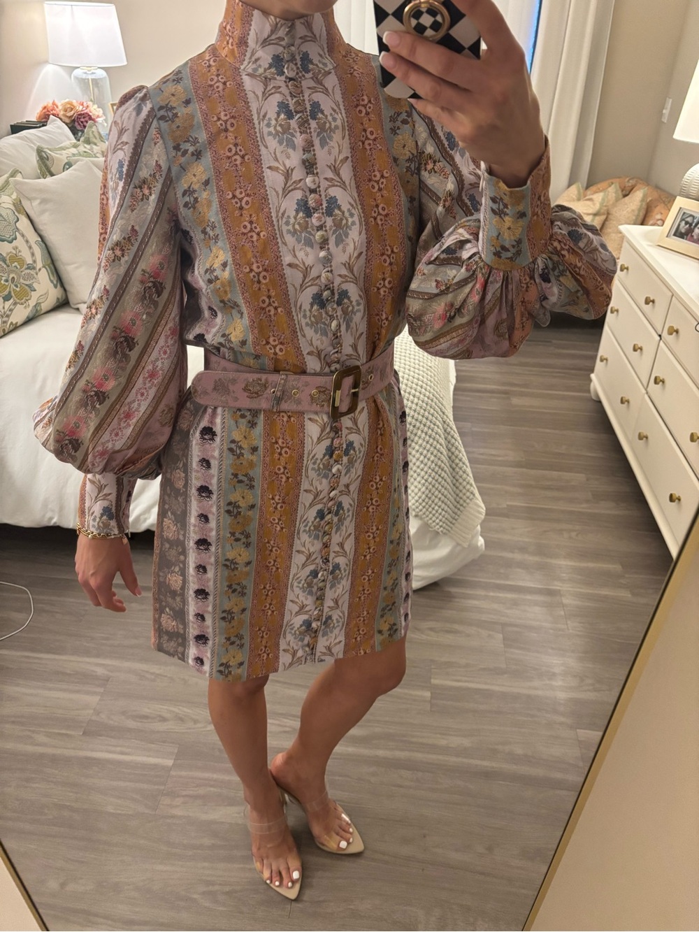 ✨ Zimmermann Rhythmic Belted Embellished Floral-Print Linen Mini Dress ✨ - Picture 2 of 6